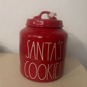 Rae Dunn Red Santa's Cookies Canister